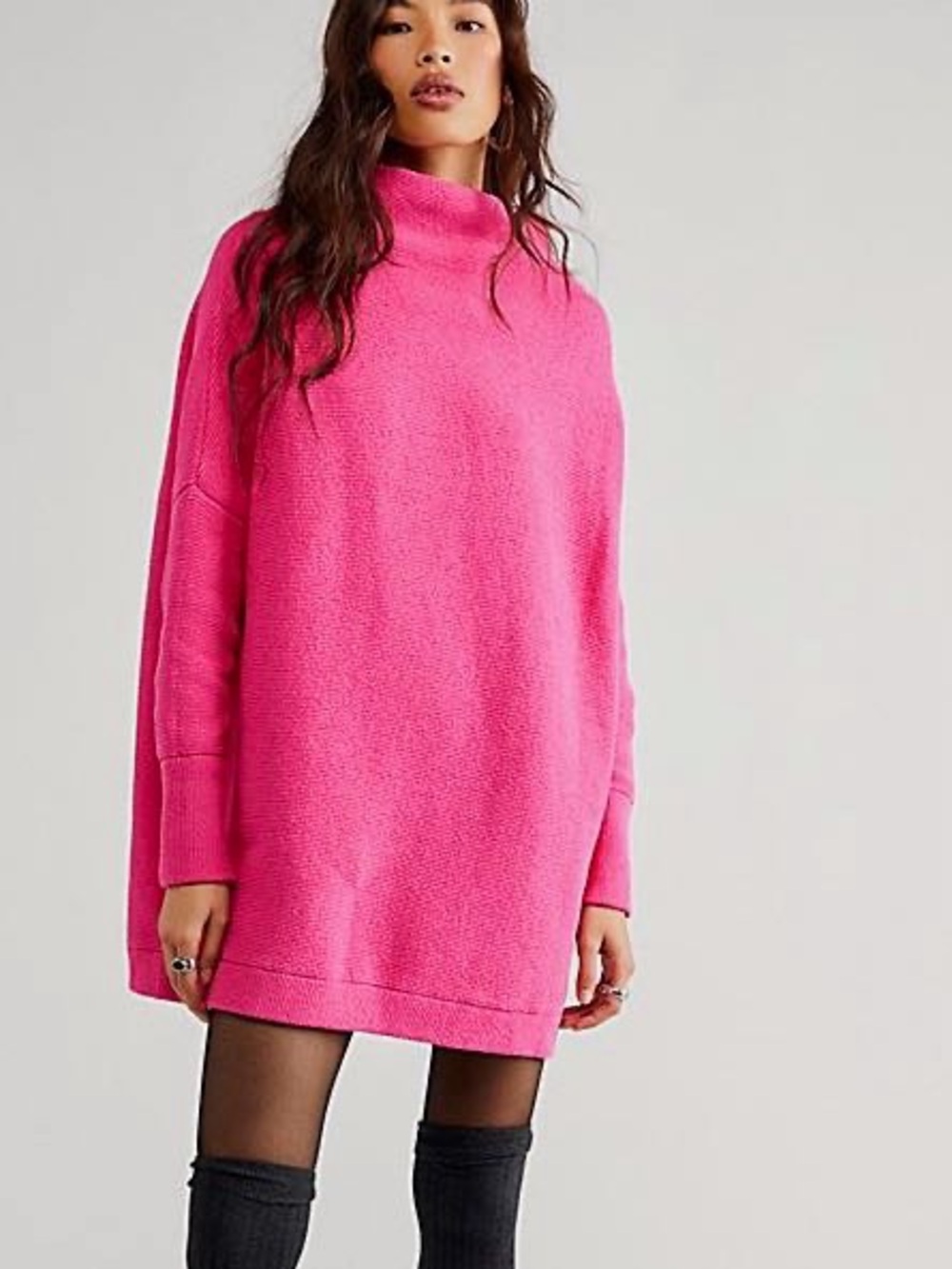 Free People Ottoman Slouchy Tunic- Raspberry Rose